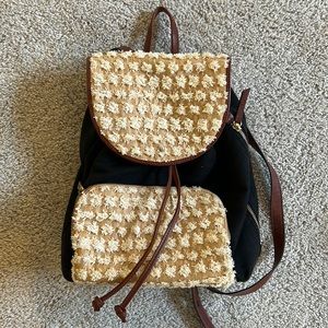Tommy Bahama Raffia Leather Backpack